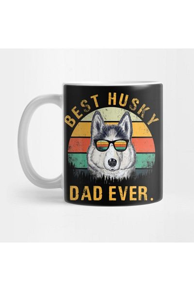 TatFast Vintage Husky Dog Mug - Fathers Day Gift Dowry Presentation