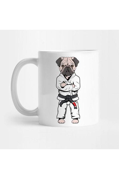 TatFast Funny Pug Brazilian Jiu Jitsu Gift Bjj Jiu Jitsu Dog Owner Mug