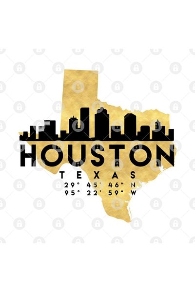 TatFast Houston Texas Skyline Map Art Trophy, Gift, Dowry, Presentation