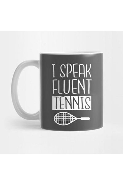 TatFast I Speak Fluent Tennis - كأس مضحك للتنس، هدية، مهر، عرض تقديمي