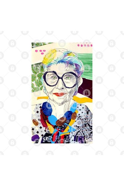 TatFast كوب Iris Apfel Fanart، هدية، مهر، حامل عرض