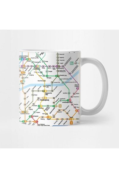 TatFast Seoul Subway Map Mug, Gift, Dowry, Presentation Holder
