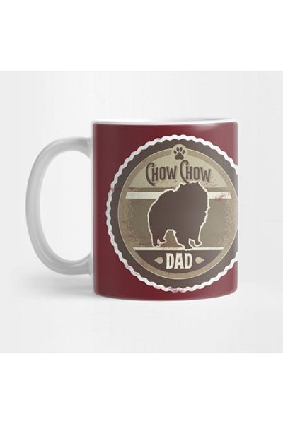 TatFast Chow Chow Dad - Distressed Chow Chow Silhouette Design Mug