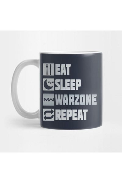 TatFast Eat Sleep Warzone Repeat Mug, Gift, Dowry, Presentation