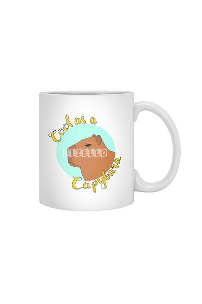 Fizello Cool As A Capybara White Mug، هدية، مهر، عرض