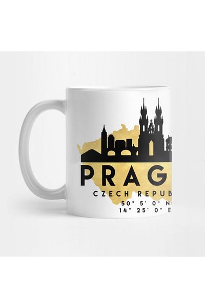 TatFast Prague Czech Republic Skyline Map Art Trophy, Gift, Dowry, Presentation