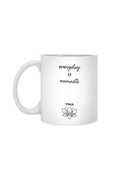 Fizello كوب يوجا أبيض من Every Day Is Namaste، هدية، مهر، عرض