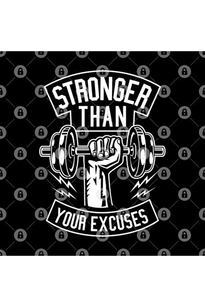 TatFast Stronger Than Your Excuses - Gym Workout Mug, Gift and Presentation Set