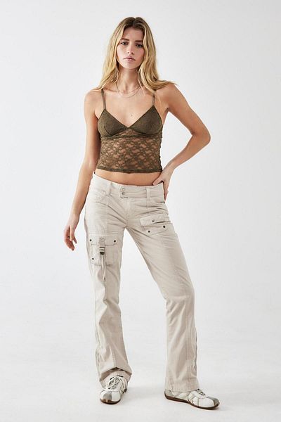 september island Alfecca Meridiana Ecru Y2K Cargo Pants