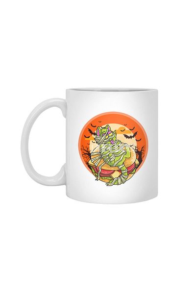 Fizello Spooky Halloween Mummy Cat - White Mug Burger Gift Dowry Presentation