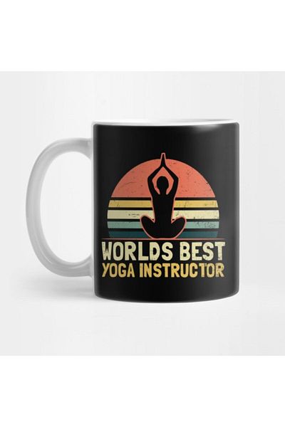TatFast Yoga Instructor - Vintage Sunset Gift Mug, Dowry and Presentation Holder