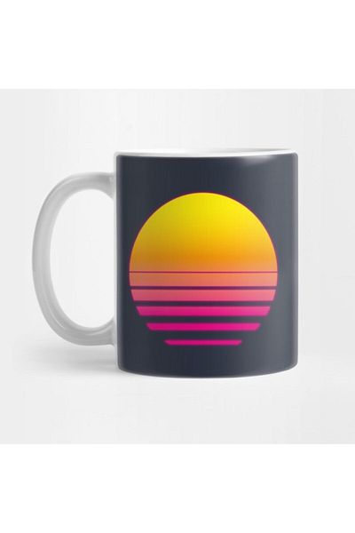TatFast Synthwave - كوب Retro Sunset 80s، هدية، مهر، عرض