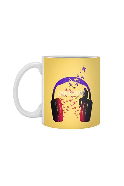 Fizello Headphone Music Trombone White Mug, Gift, Dowry, Presentation Holder