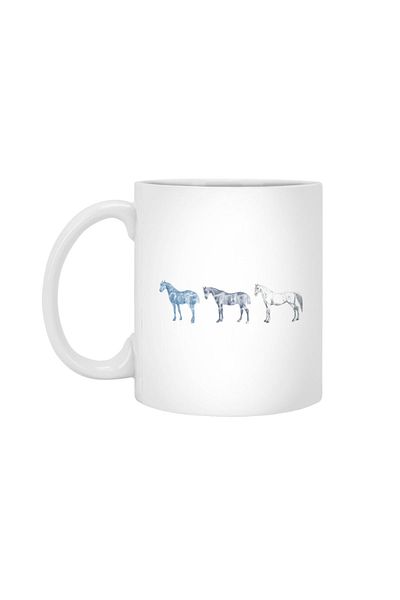 Fizello كوب Hold Your Horses باللونين الأزرق والأبيض، هدية، مهر، حامل عرض