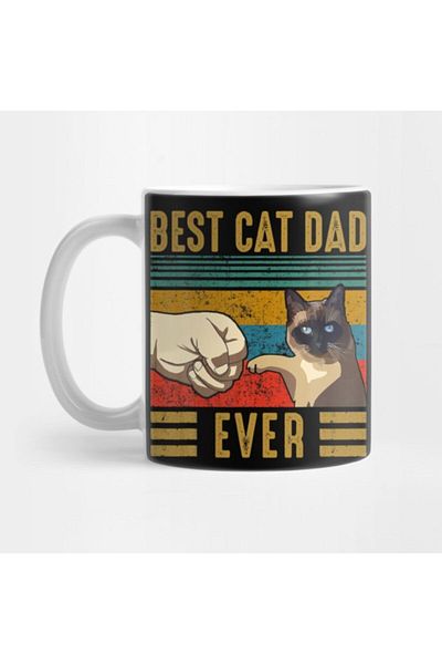 TatFast كوب هدية ريترو فينتاج بيست كات داد Ever Fathers Day Siamese Cat