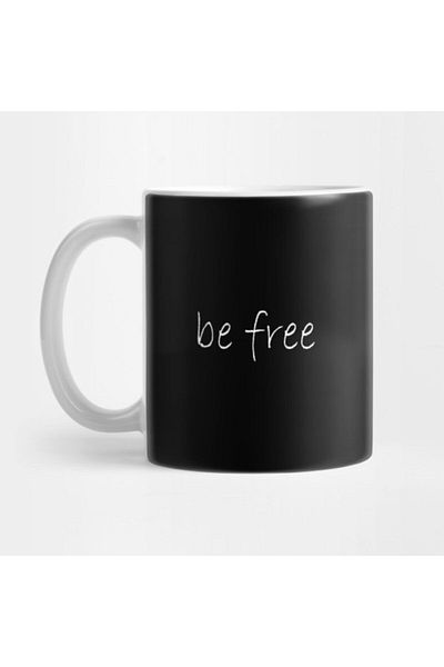 TatFast Unisex Black Be Free Mug, Gift, Dowry, Presentation Holder