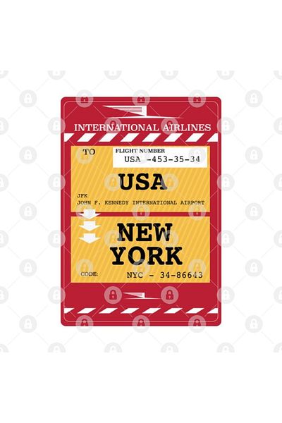 TatFast New York City Plane Ticket Mug, Gift, Dowry, Presentation Holder