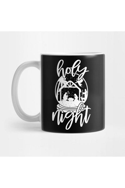 TatFast Merry Christmas Holy Night Nativity Snow Globe Mug, Gift, Dowry, Presentation