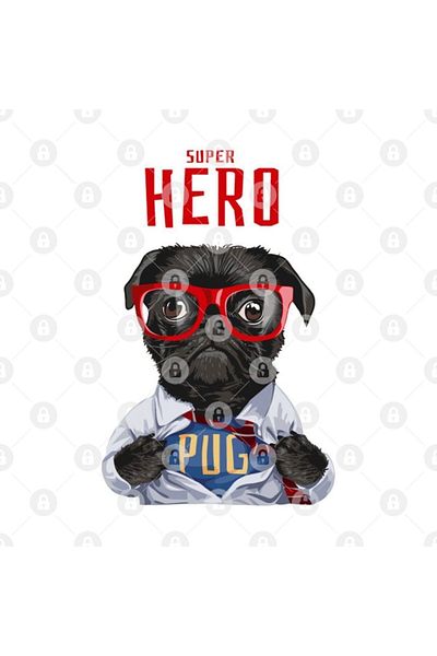 TatFast Superhero Pug Mug, Gift, Dowry, Presentation Holder