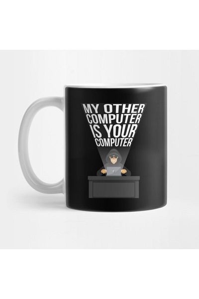 TatFast Hacker Funny Hacking Laptop Guy Mug, Gift, Dowry, Presentation Holder