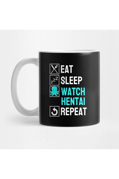 TatFast كوب أنيمي Henti Repeat Eat Sleep - هدية ومهر وعرض