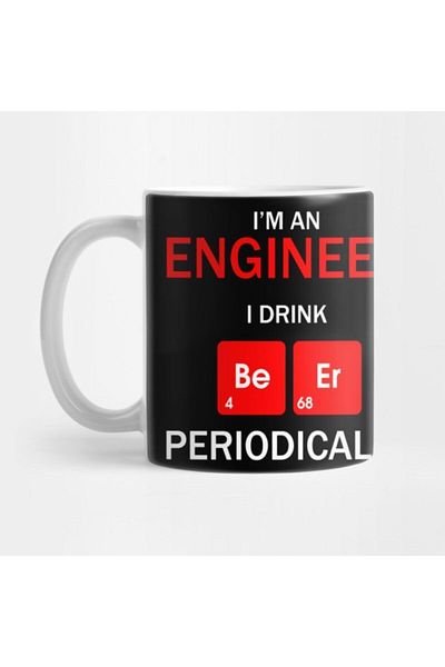 TatFast كوب I Am An Engineer I Drink Beer Periodically، هدية، مهر، عرض