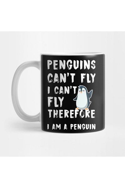 TatFast Penguins لا أطير ولا أطير من قبل أن أكون كوب Penguin