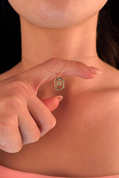 Fiyonk Kuyumculuk 14 Ayar Altın Taşlı M Harfli Kolye