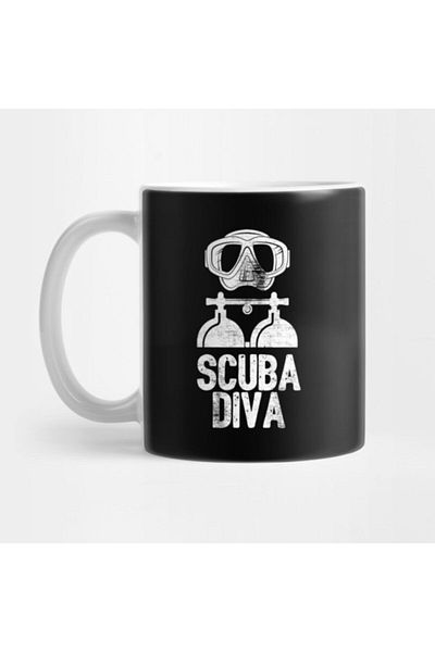 TatFast Scuba Diving Womens - كوب Scuba Diva، هدية، مهر، عرض