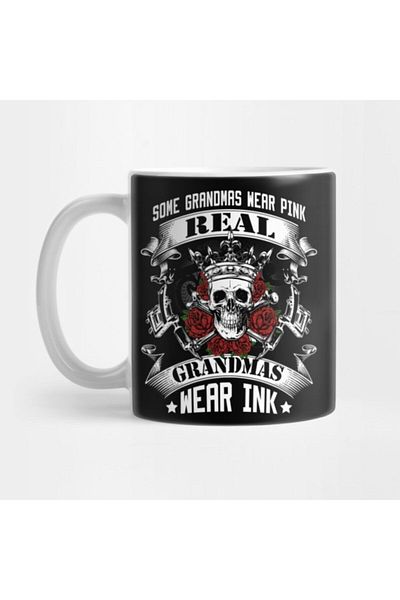 TatFast تي شيرت Grandma Tattooed - كوب حبر Grandmas الحقيقي مع هدية ومهر وعرض