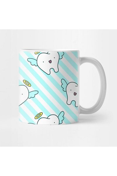 TatFast Tooth Angel Stripes Pattern Mug, Gift, Dowry, Presentation Holder
