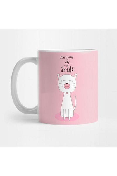 TatFast Cute Cat Smiling with Mug, Gift, Dowry, Presentation Holder