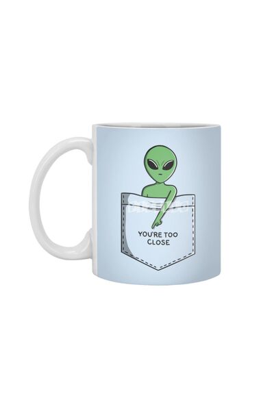 Fizello كوب أبيض من Alien Pocket Too Close، هدية، مهر، عرض