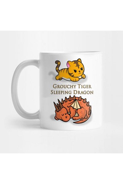 TatFast Grouchy Tiger Sleeping Dragon Mug, Gift, Dowry, Presentation
