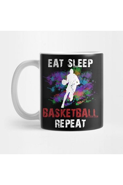 TatFast Eat Sleep Basketball Repeat Novelty Sport Basketball Fans Cup