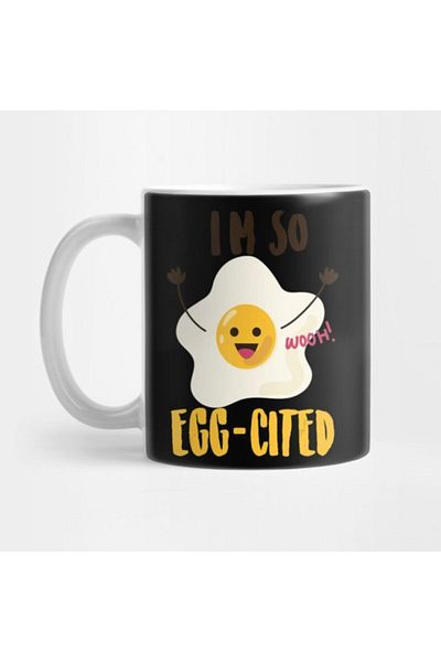TatFast كوب Egg-cited Cool Egg Pun Lovers - هدية ومهر وعرض