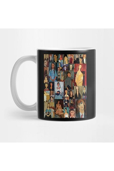 TatFast Modigliani Collage Mug, Gift, Dowry, Presentation Holder