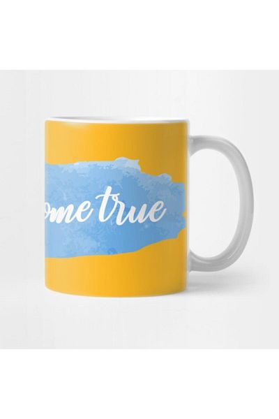 TatFast كوب بألوان مائية من Dreams Come True Slogan - هدية ومهر وعرض