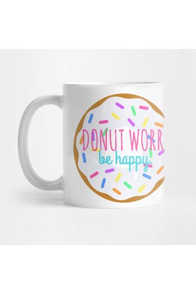 TatFast Donut Worry، Be Happy Mug، هدية، مهر، عرض