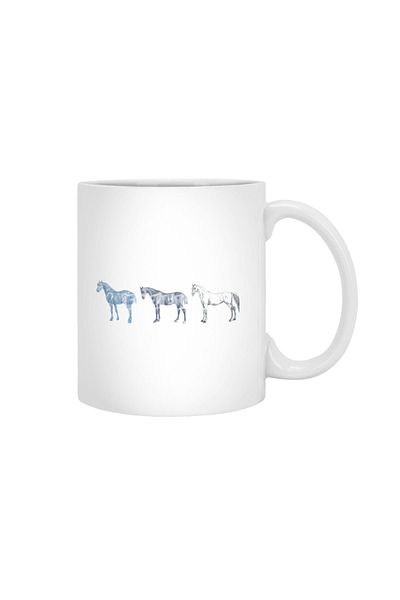 Fizello كوب Hold Your Horses باللونين الأزرق والأبيض، هدية، مهر، حامل عرض