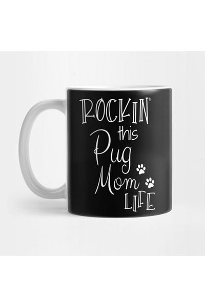 TatFast كوب Rockin This Life Pug Dog Owner Graphic - هدية، مهر، عرض