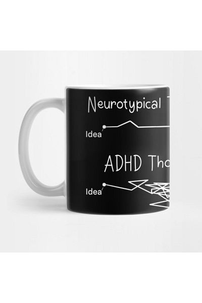 TatFast كوب Adhd Thought Process، هدية، مهر، حامل عرض