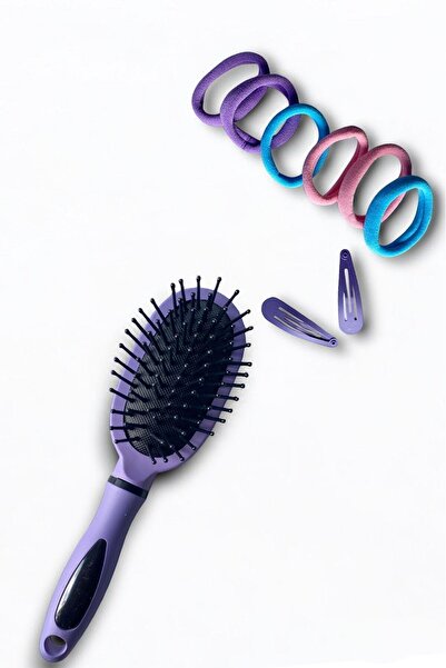 TAKIŞTIR Σετ χτένας και κούμπωμα σε μωβ χρώμα