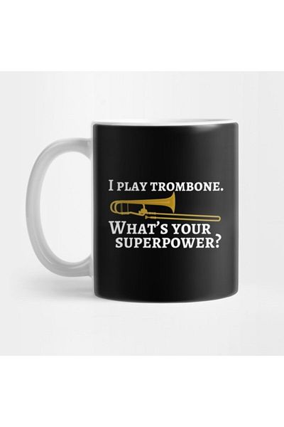 TatFast Trombone Plate - What's Your Superpower? Mug, Gift, Dowry, Presentation Holder