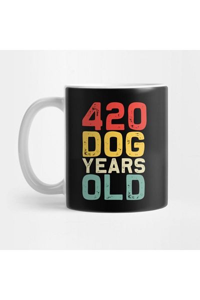 TatFast كوب هدية عتيق لعيد الميلاد الستين بتصميم كلاسيكي لعمر 420 عامًا للكلاب