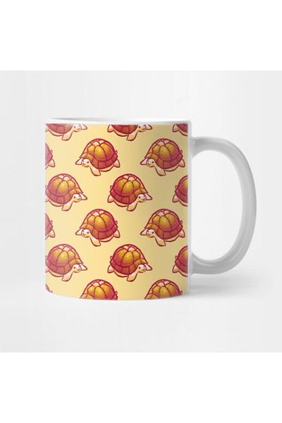 TatFast Yellow Orange Turtle Pattern Mug, Gift, Dowry, Presentation