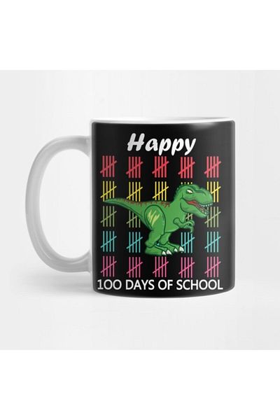 TatFast Dinosaur Trex Happy 100th Day Of School - كوب، هدية، مهر، عرض للأطفال