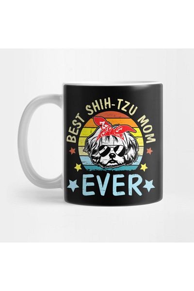 TatFast Best Shih Tzu Mom Ever Dog Mommy Mama Mother Vintage Gift Mug