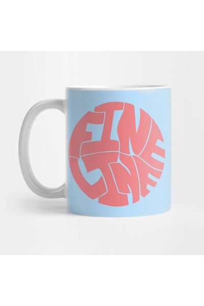 TatFast Groovy Fine Pink Line Design Mug, Gift, Dowry, Presentation Holder