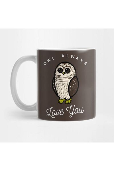 TatFast Owl Always Love You - كوب بتصميم كبير، هدية، مهر، حامل عرض